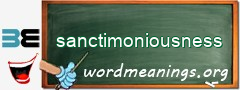 WordMeaning blackboard for sanctimoniousness